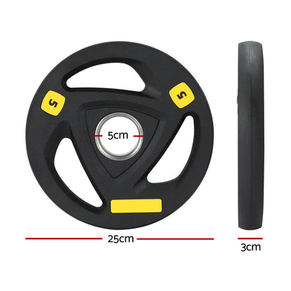 Everfit Weight Plates Standard 5kg Dumbbells Barbells Plate Weight Lifting Home-Sports &amp; Fitness &gt; Exercise, Gym &amp; Fitness &gt; Free Weights-PEROZ Accessories