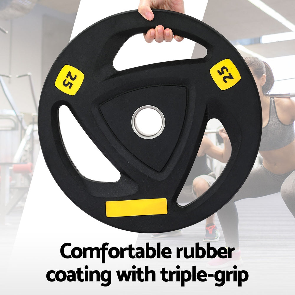 Everfit Weight Plates Standard 25kgx2 Dumbbells Barbells Plate Weight Lifting Home Gym-Sports &amp; Fitness &gt; Exercise, Gym &amp; Fitness &gt; Free Weights-PEROZ Accessories