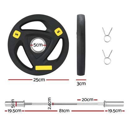 Everfit Barbells Set 16kg 120cm Dumbbells Barbells Plate Weight Lifting Home Gym-Sports &amp; Fitness &gt; Exercise, Gym &amp; Fitness &gt; Free Weights-PEROZ Accessories