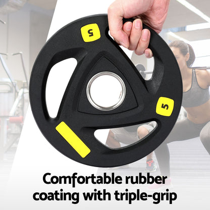 Everfit Barbells Set 16kg 120cm Dumbbells Barbells Plate Weight Lifting Home Gym-Sports &amp; Fitness &gt; Exercise, Gym &amp; Fitness &gt; Free Weights-PEROZ Accessories