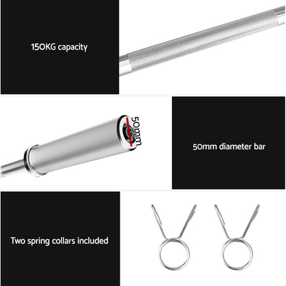 Everfit Barbells Set 16kg 120cm Dumbbells Barbells Plate Weight Lifting Home Gym-Sports &amp; Fitness &gt; Exercise, Gym &amp; Fitness &gt; Free Weights-PEROZ Accessories