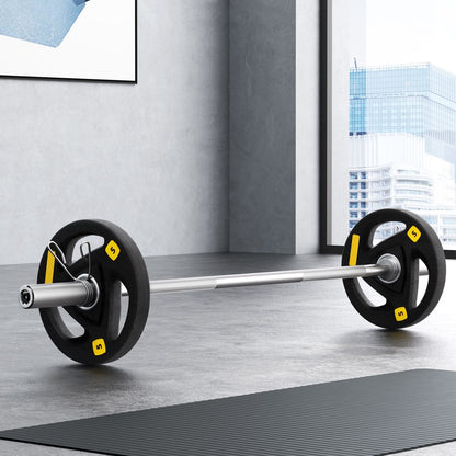 Everfit Barbells Set 16kg 120cm Dumbbells Barbells Plate Weight Lifting Home Gym-Sports &amp; Fitness &gt; Exercise, Gym &amp; Fitness &gt; Free Weights-PEROZ Accessories