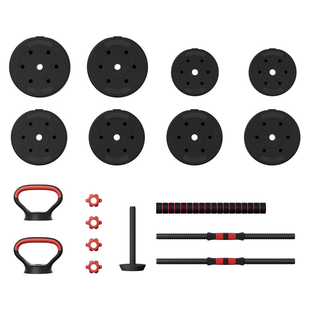Everfit 40kg Adjustable Dumbbells Set Kettle Bell Weight Plates Barbells Gym-Sports &amp; Fitness &gt; Exercise, Gym &amp; Fitness &gt; Free Weights-PEROZ Accessories