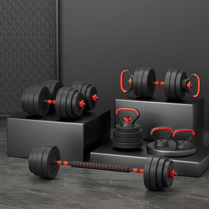 Everfit 40kg Adjustable Dumbbells Set Kettle Bell Weight Plates Barbells Gym-Sports &amp; Fitness &gt; Exercise, Gym &amp; Fitness &gt; Free Weights-PEROZ Accessories