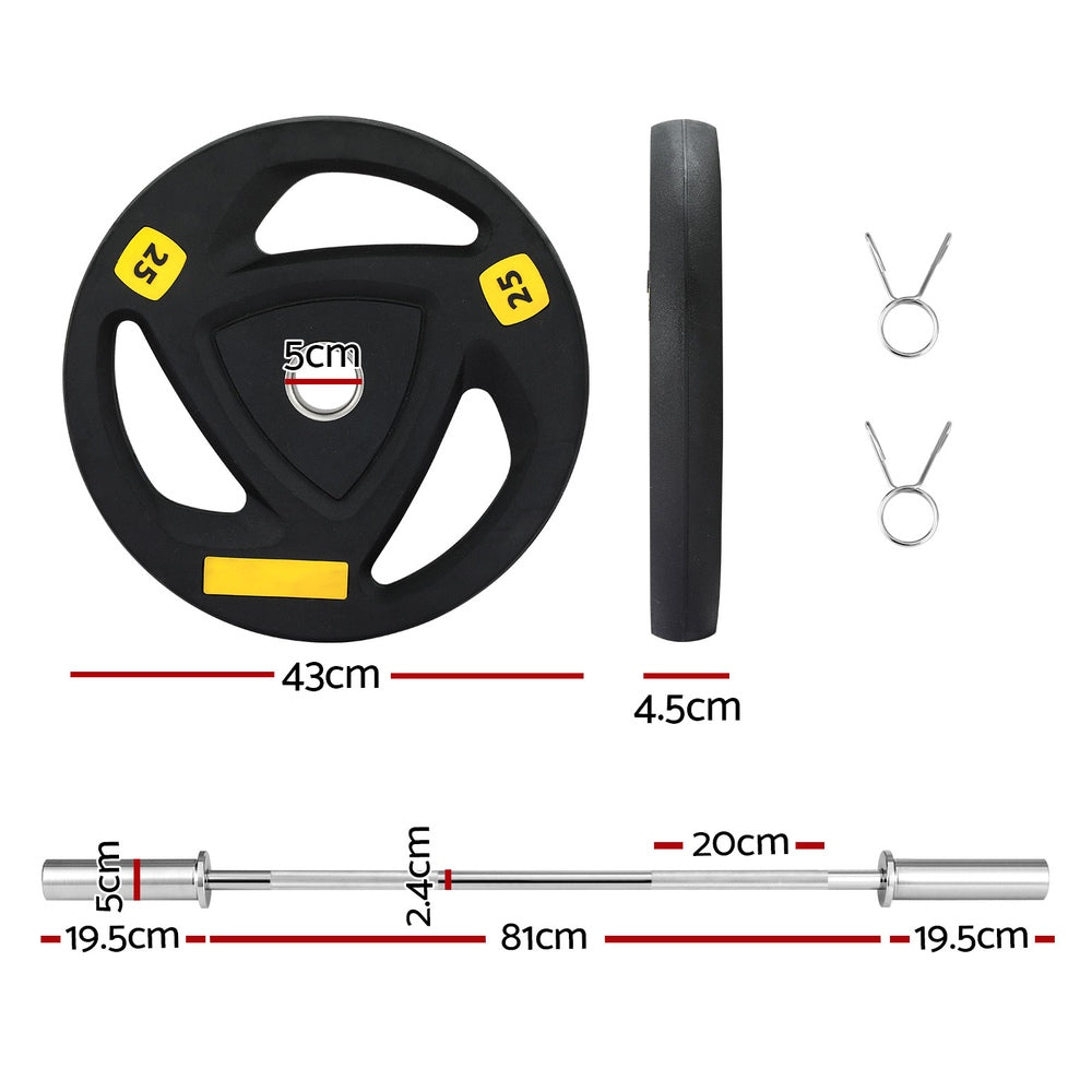 Everfit Barbells Set 56KG 120cm Dumbbells Barbells Plate Weight Lifting Home Gym Lifting-Sports &amp; Fitness &gt; Exercise, Gym &amp; Fitness &gt; Free Weights-PEROZ Accessories