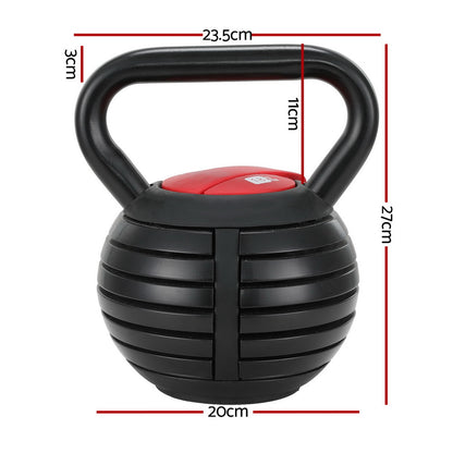 Everfit 18kg Adjustable Kettlebell Set Portable Kettle Bell Weight Dumbbells 10lbs 40lbs-Sports &amp; Fitness &gt; Exercise, Gym &amp; Fitness &gt; Free Weights-PEROZ Accessories