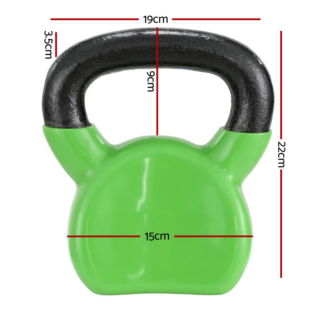 Everfit 8kg Kettlebell Set Weightlifting Bench Dumbbells Kettle Bell Gym Home-Sports &amp; Fitness &gt; Exercise, Gym &amp; Fitness &gt; Free Weights-PEROZ Accessories