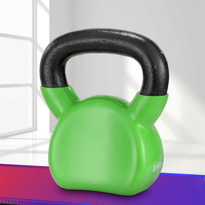 Everfit 8kg Kettlebell Set Weightlifting Bench Dumbbells Kettle Bell Gym Home-Sports &amp; Fitness &gt; Exercise, Gym &amp; Fitness &gt; Free Weights-PEROZ Accessories