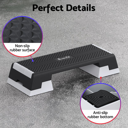 Everfit 3 Level Aerobic Step Adjustable Stepper for Home Workouts-Sports &amp; Fitness &gt; Exercise, Gym &amp; Fitness &gt; Gym &amp; Training Step-PEROZ Accessories