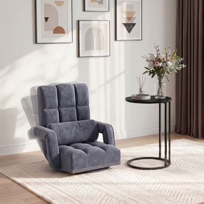 Artiss Floor Sofa Chair &amp; Coffee Table Set, Swivel Lounge Recliner Side Tables