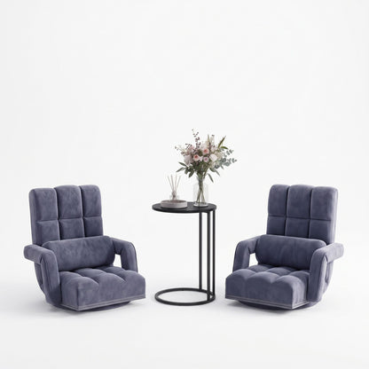 Artiss Floor Sofa Chair &amp; Coffee Table Set, Swivel Lounge Recliner Side Tables