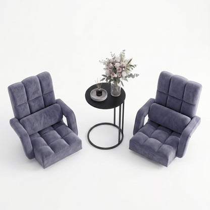 Artiss Floor Sofa Chair &amp; Coffee Table Set, Swivel Lounge Recliner Side Tables