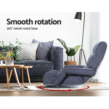 Artiss Floor Sofa Chair &amp; Coffee Table Set, Swivel Lounge Recliner Side Tables