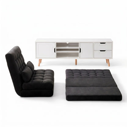 Artiss Sofa Bed Adjustable Floor Chair &amp; TV Unit 120cm Entertainment Cabinet Set