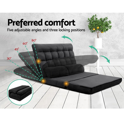 Artiss Sofa Bed Adjustable Floor Chair &amp; TV Unit 120cm Entertainment Cabinet Set