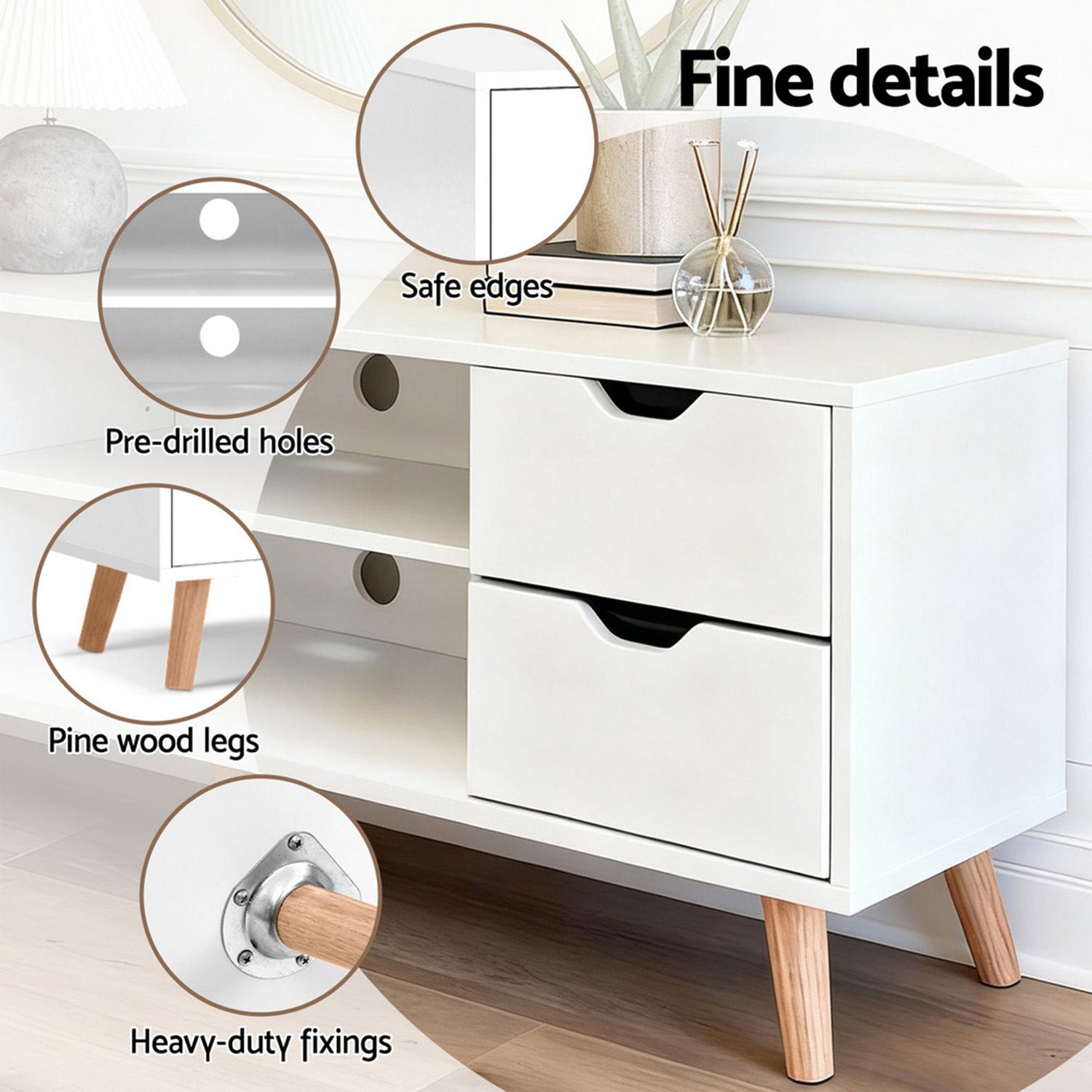 Artiss Sofa Bed Adjustable Floor Chair &amp; TV Unit 120cm Entertainment Cabinet Set