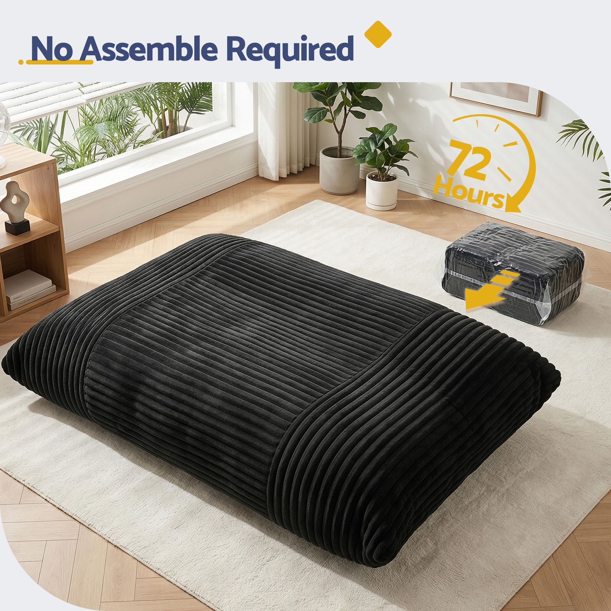 Artiss 3-in-1 Bean Bag Chair for Living Room Convertible Floor Sofa Dark Grey-Furniture > Bar Stools &amp; Chairs > Arm Chairs &amp; Recliners-PEROZ Accessories