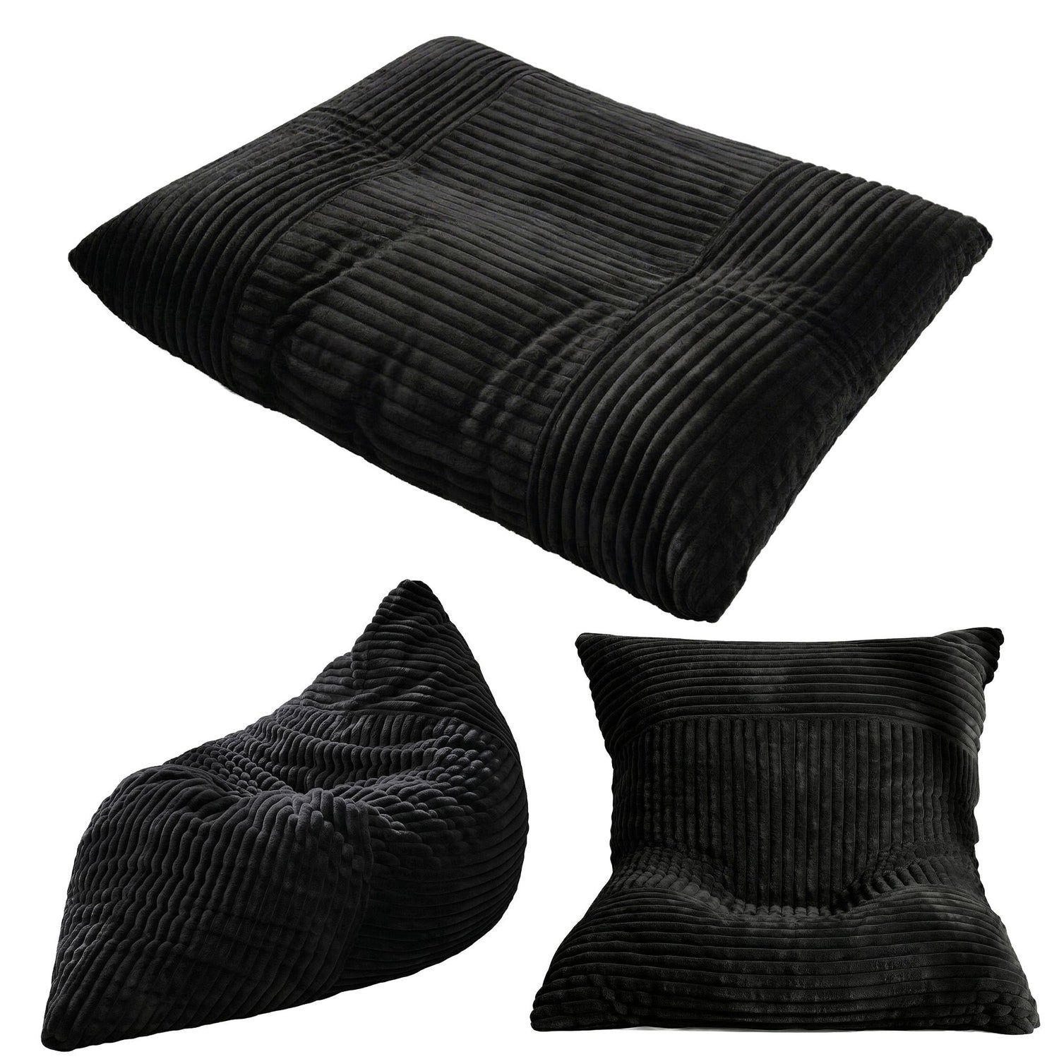 Artiss 3-in-1 Bean Bag Chair for Living Room Convertible Floor Sofa Dark Grey-Furniture > Bar Stools &amp; Chairs > Arm Chairs &amp; Recliners-PEROZ Accessories