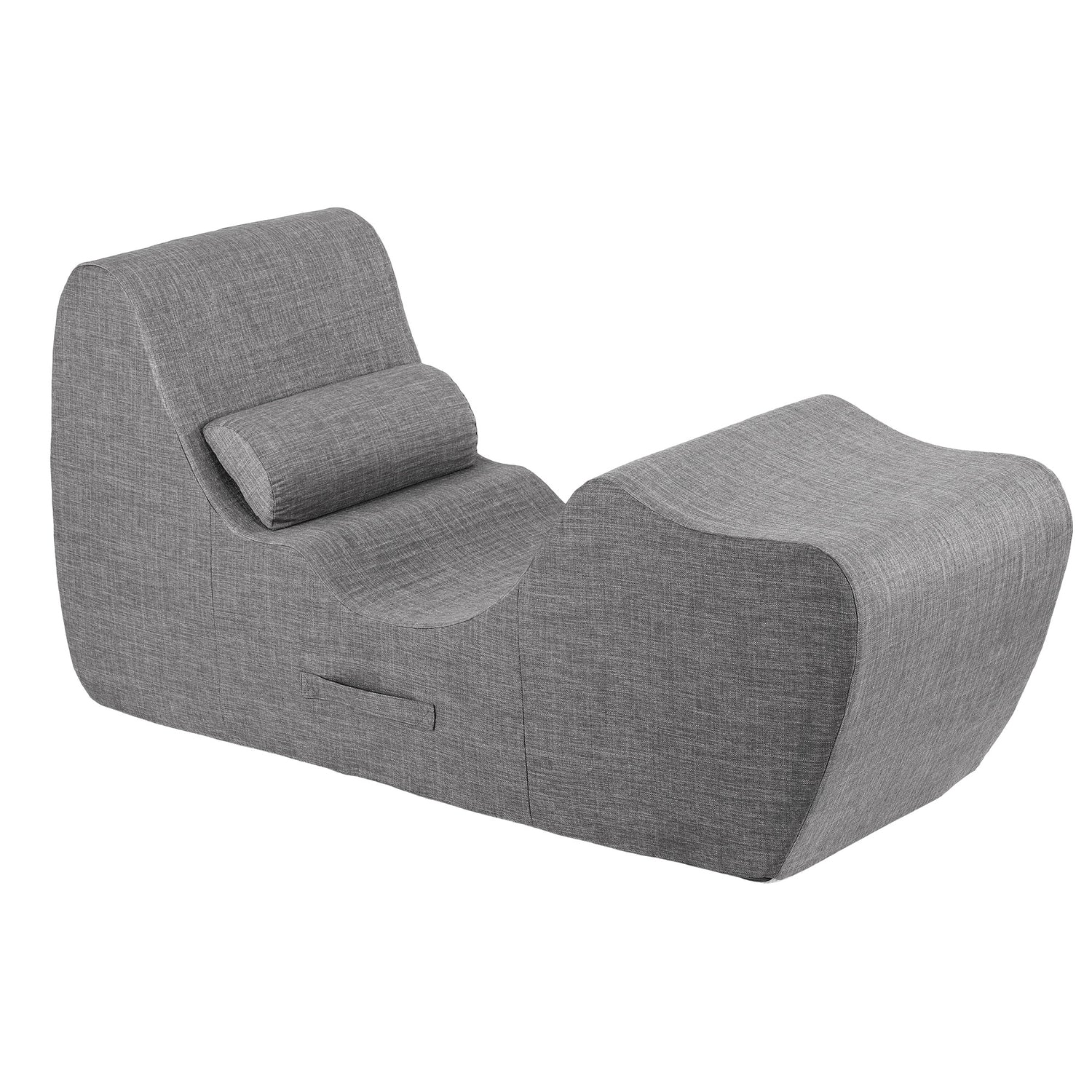 Artiss Chaise Lounge Chair Ergonomic S-Curve Floor Lounger Boneless Lounge Chairs Grey-Furniture > Bar Stools &amp; Chairs > Arm Chairs &amp; Recliners-PEROZ Accessories