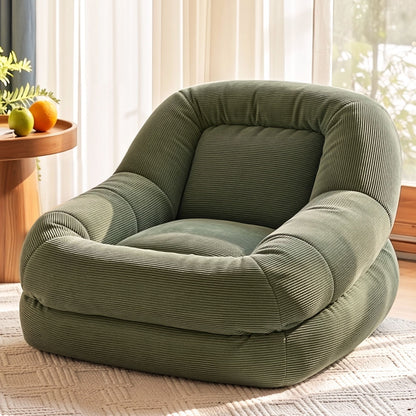 Artiss Armchair Floor Chair Couch Recliner 1 Seater Cloud Chaise Lounge Corduroy Green