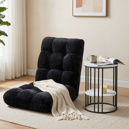 Artiss Sofa Bed Floor Lounge Recliner Foldable Chair &amp; Side Table Bundle