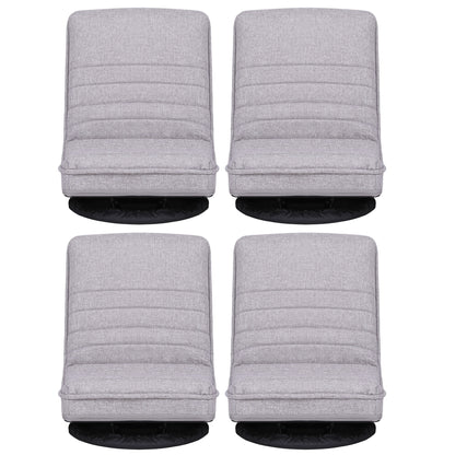 Artiss 4PCS Swivel Floor Chair 360 Adjustable Foldable Lounge Seat Floor Sofa Chair Grey-Furniture > Bar Stools &amp; Chairs > Arm Chairs &amp; Recliners-PEROZ Accessories