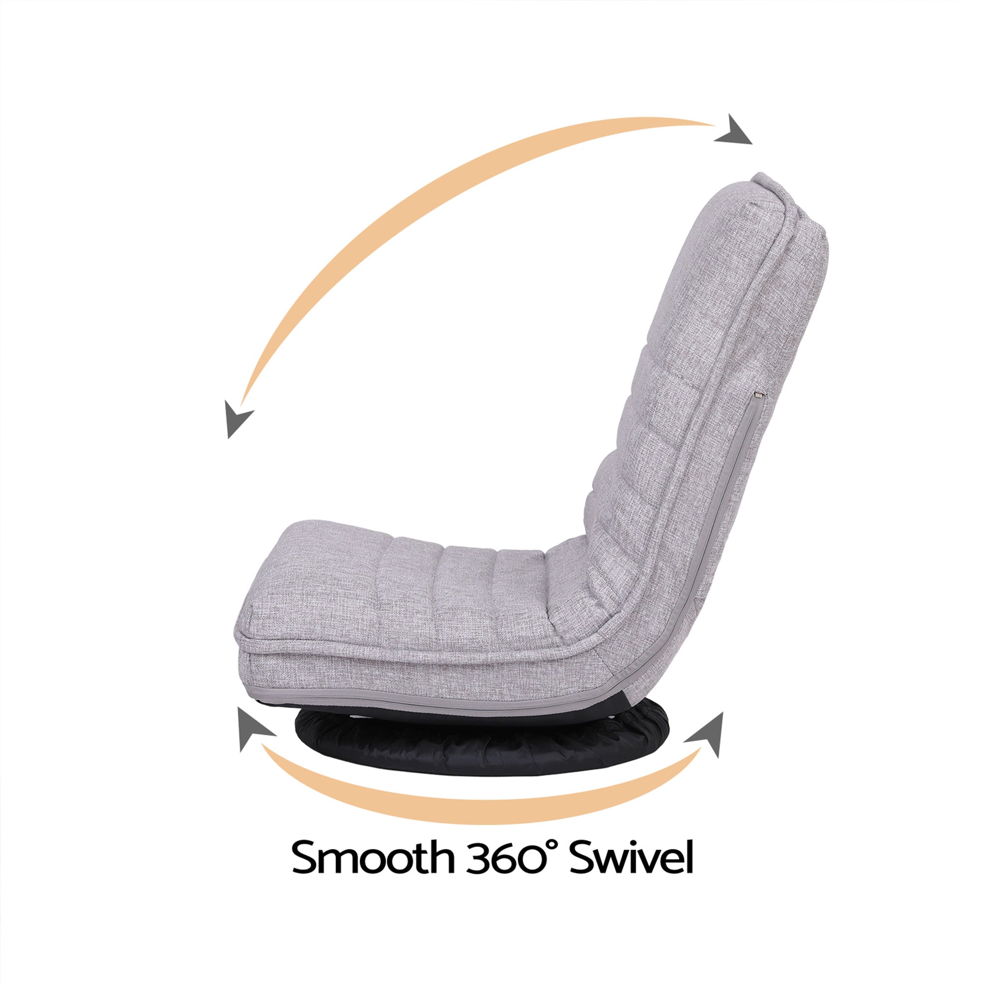 Artiss 4PCS Swivel Floor Chair 360 Adjustable Foldable Lounge Seat Floor Sofa Chair Grey-Furniture > Bar Stools &amp; Chairs > Arm Chairs &amp; Recliners-PEROZ Accessories