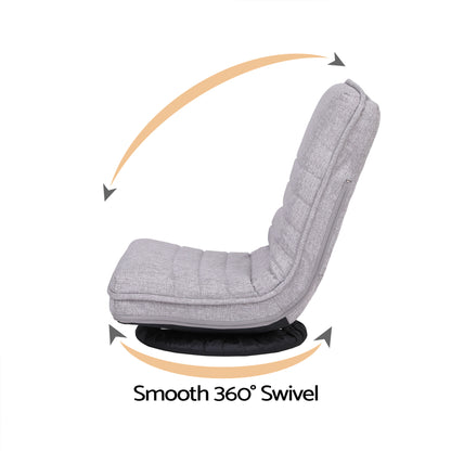Artiss 4PCS Swivel Floor Chair 360 Adjustable Foldable Lounge Seat Floor Sofa Chair Grey-Furniture > Bar Stools &amp; Chairs > Arm Chairs &amp; Recliners-PEROZ Accessories