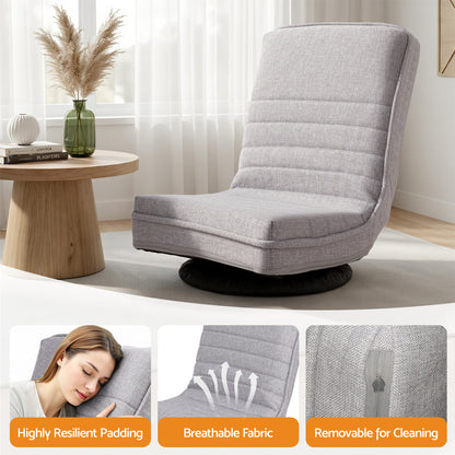 Artiss 4PCS Swivel Floor Chair 360 Adjustable Foldable Lounge Seat Floor Sofa Chair Grey-Furniture > Bar Stools &amp; Chairs > Arm Chairs &amp; Recliners-PEROZ Accessories