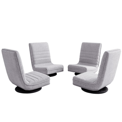 Artiss 4PCS Swivel Floor Chair 360 Adjustable Foldable Lounge Seat Floor Sofa Chair Grey-Furniture > Bar Stools &amp; Chairs > Arm Chairs &amp; Recliners-PEROZ Accessories