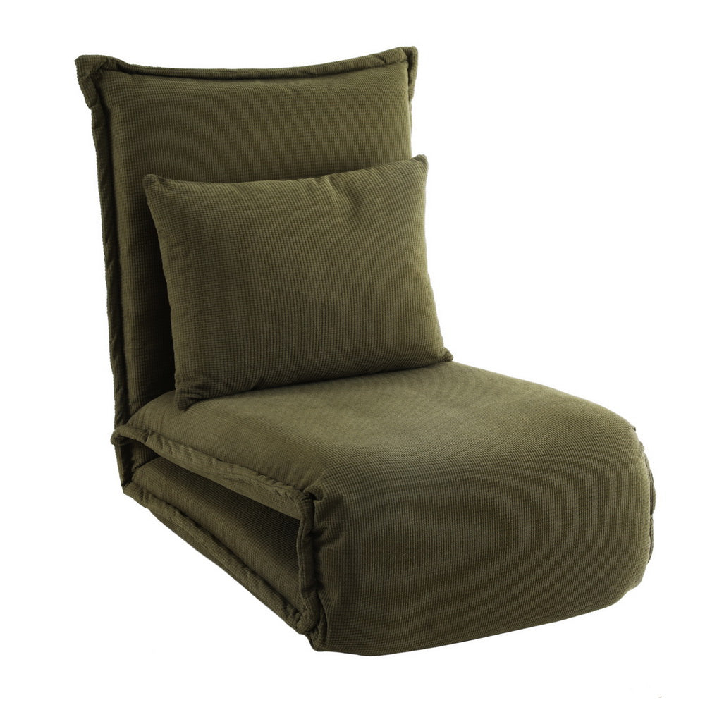 Artiss Floor Lounge Sofa Bed Foldable Green-Furniture &gt; Bar Stools &amp; Chairs &gt; Arm Chairs &amp; Recliners-PEROZ Accessories