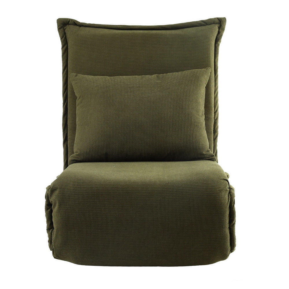 Artiss Floor Lounge Sofa Bed Foldable Green-Furniture &gt; Bar Stools &amp; Chairs &gt; Arm Chairs &amp; Recliners-PEROZ Accessories