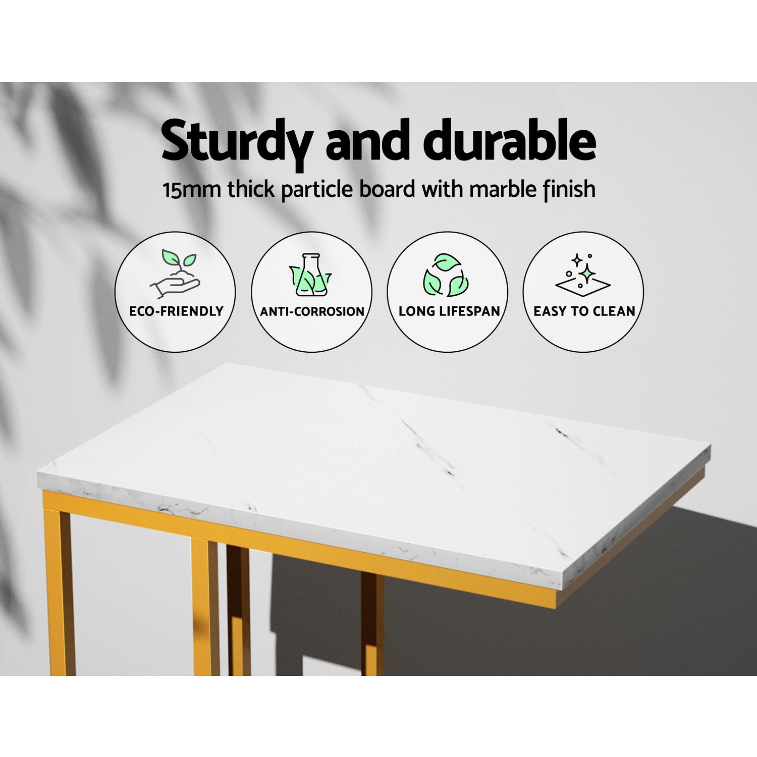 Artiss Floor Lounge Sofa Bed Folding Chaise Chair Green &amp; Coffee Table Side Table Marble Effect