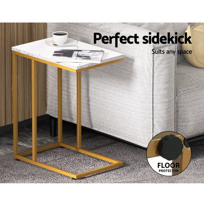 Artiss Floor Lounge Sofa Bed Folding Chaise Chair Green &amp; Coffee Table Side Table Marble Effect
