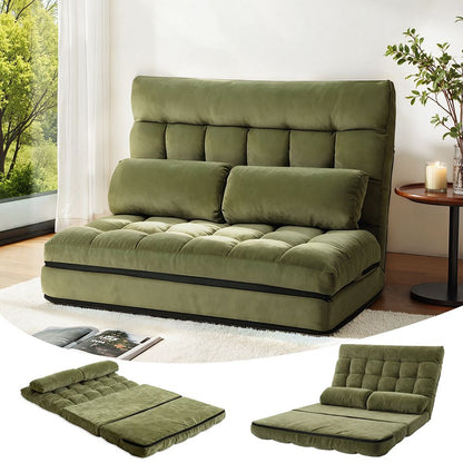 ArtissLounge Sofa Bed 2 seater Green Fabric-Furniture > Bar Stools &amp; Chairs > Arm Chairs &amp; Recliners-PEROZ Accessories