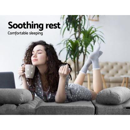 Artiss Lounge Sofa Bed 2-seater Grey Fabric-Furniture &gt; Living Room-PEROZ Accessories