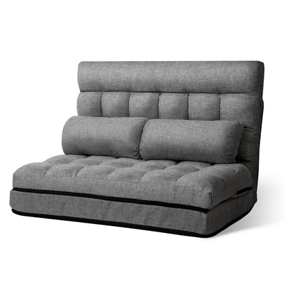 Artiss Lounge Sofa Bed 2-seater Grey Fabric-Furniture &gt; Living Room-PEROZ Accessories
