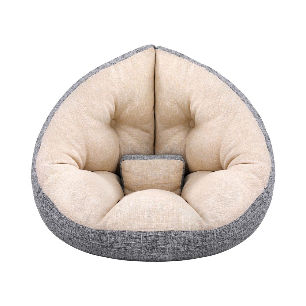 Artiss Floor Lounge Sofa Bed Chair Foldable Washable Beige-Furniture > Bar Stools &amp; Chairs > Arm Chairs &amp; Recliners-PEROZ Accessories