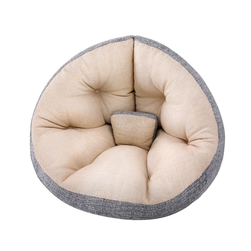 Artiss Floor Lounge Sofa Bed Chair Foldable Washable Beige-Furniture > Bar Stools &amp; Chairs > Arm Chairs &amp; Recliners-PEROZ Accessories