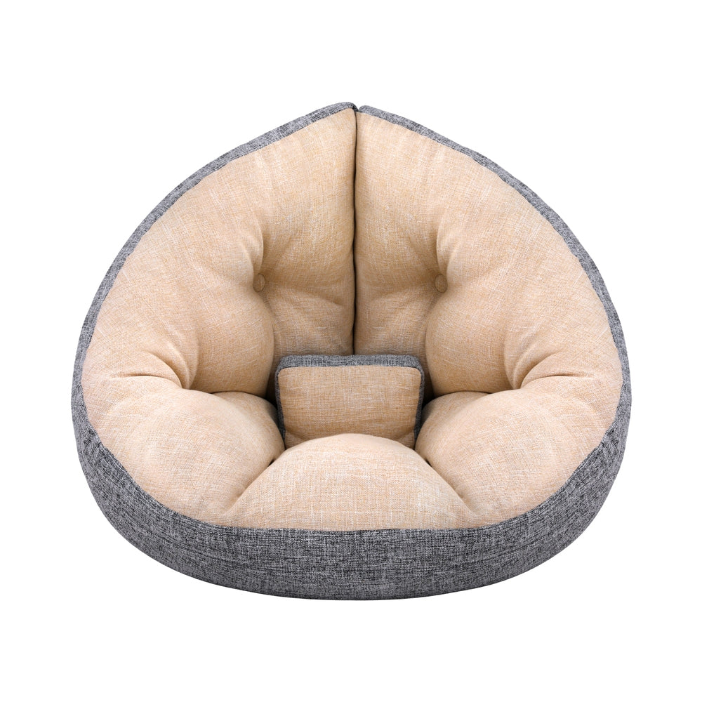 Artiss Floor Lounge Sofa Bed Chair Foldable Washable Beige-Furniture &gt; Bar Stools &amp; Chairs &gt; Arm Chairs &amp; Recliners-PEROZ Accessories