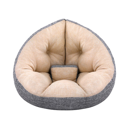 Artiss Floor Lounge Sofa Bed Chair Foldable Washable Beige-Furniture &gt; Bar Stools &amp; Chairs &gt; Arm Chairs &amp; Recliners-PEROZ Accessories