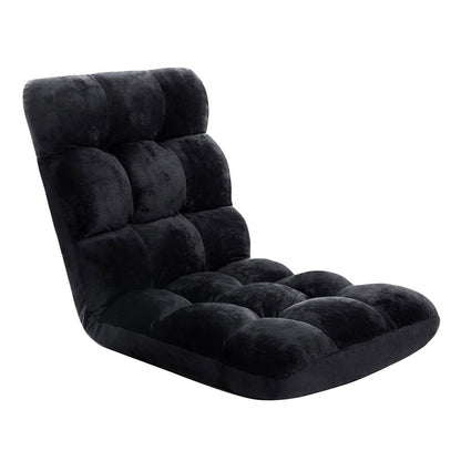 Artiss 4X Lounge Sofa Bed Flannel Fabric Black-Furniture &gt; Bar Stools &amp; Chairs &gt; Arm Chairs &amp; Recliners-PEROZ Accessories