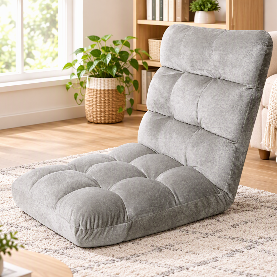 Artiss Lounge Sofa Bed Flannel Fabric Grey-Furniture > Living Room-PEROZ Accessories
