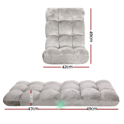 Artiss 4X Lounge Sofa Bed Flannel Fabric Grey-Furniture &gt; Bar Stools &amp; Chairs &gt; Arm Chairs &amp; Recliners-PEROZ Accessories