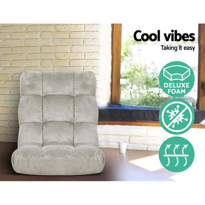 Artiss 4X Lounge Sofa Bed Flannel Fabric Grey-Furniture &gt; Bar Stools &amp; Chairs &gt; Arm Chairs &amp; Recliners-PEROZ Accessories