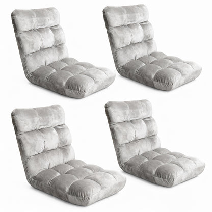 Artiss 4X Lounge Sofa Bed Flannel Fabric Grey-Furniture &gt; Bar Stools &amp; Chairs &gt; Arm Chairs &amp; Recliners-PEROZ Accessories