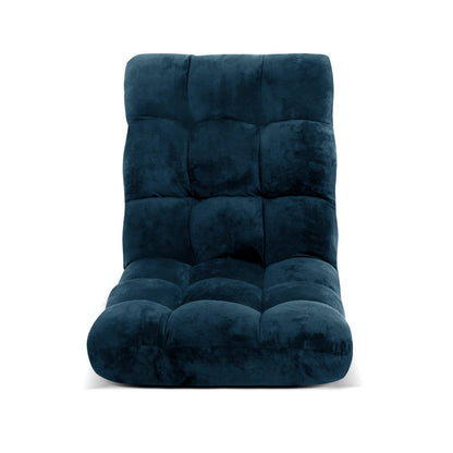 Artiss Floor Lounge Sofa Bed Flannel Fabric Navy-Furniture &gt; Bar Stools &amp; Chairs &gt; Arm Chairs &amp; Recliners-PEROZ Accessories