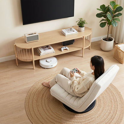 Artiss Swivel Floor Chair &amp; TV Entertainment Unit with Storage Shelf Set-Furniture > Bar Stools &amp; Chairs > Arm Chairs &amp; Recliners-PEROZ Accessories