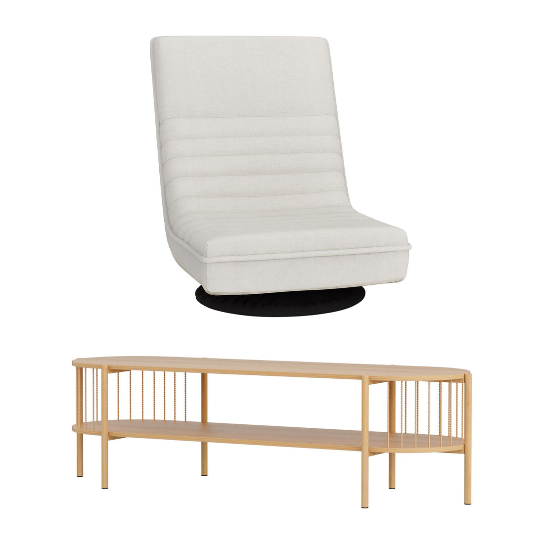 Artiss Swivel Floor Chair &amp; TV Entertainment Unit with Storage Shelf Set-Furniture > Bar Stools &amp; Chairs > Arm Chairs &amp; Recliners-PEROZ Accessories