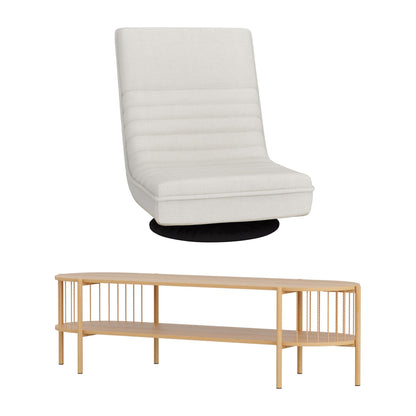 Artiss Swivel Floor Chair &amp; TV Entertainment Unit with Storage Shelf Set-Furniture > Bar Stools &amp; Chairs > Arm Chairs &amp; Recliners-PEROZ Accessories